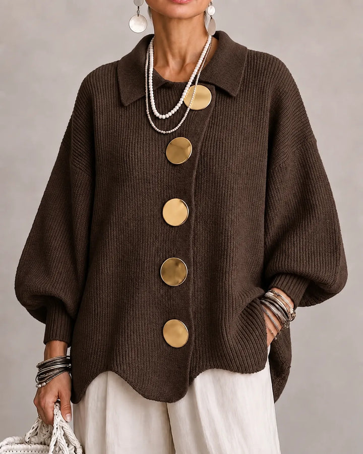 Elara | Cardigan de Malha Oversized com Botões