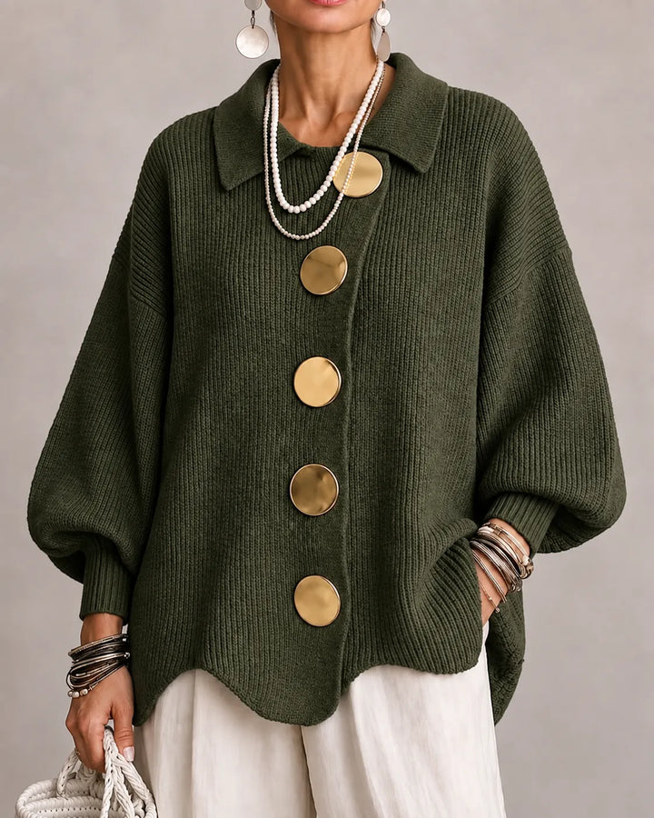 Elara | Cardigan de Malha Oversized com Botões