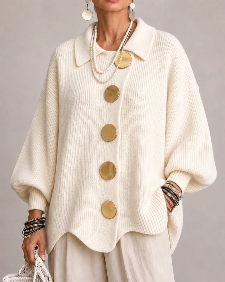 Elara | Cardigan de Malha Oversized com Botões