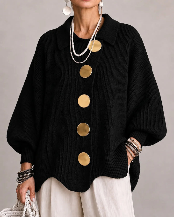Elara | Cardigan de Malha Oversized com Botões