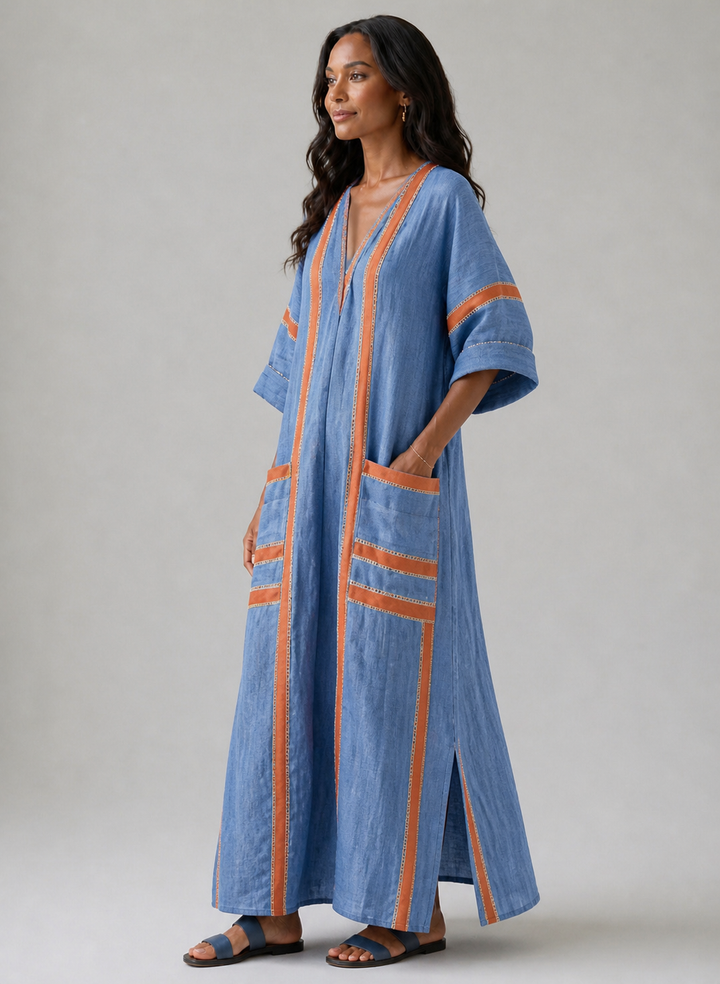 Avenor | Vestido Midi de Estrutura Suave com Decote em V