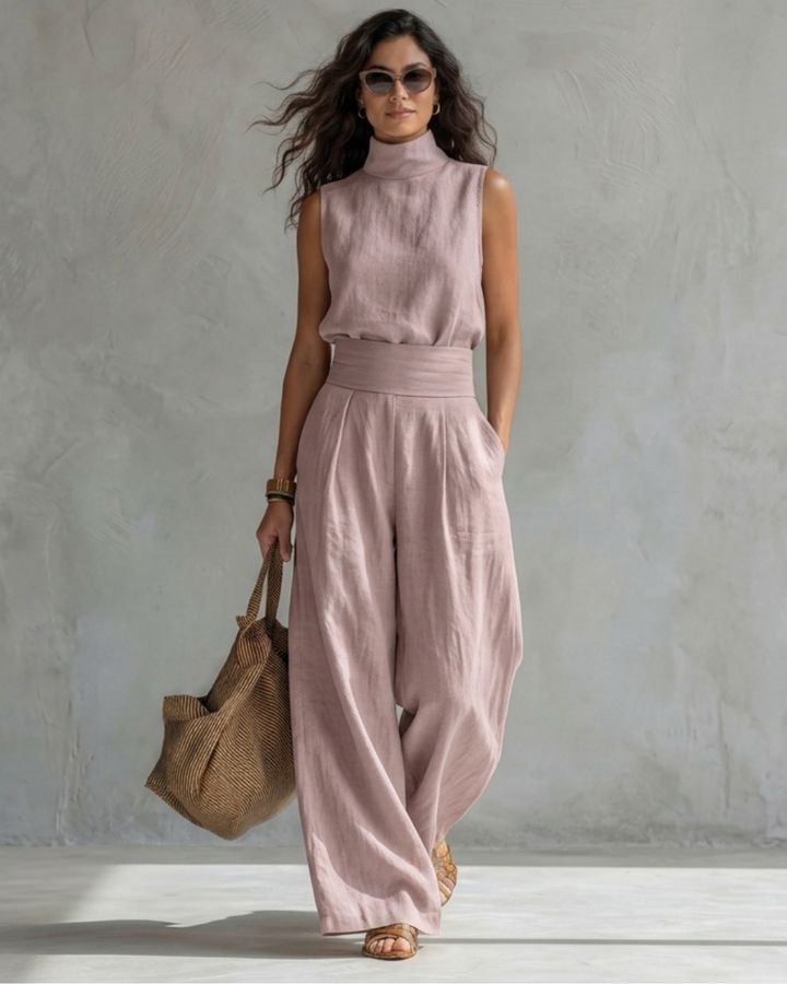 Maria | Conjunto de Calças Largas Elegantes e Top