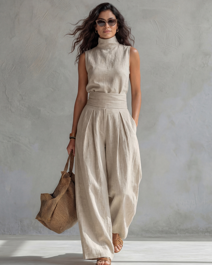 Maria | Conjunto de Calças Largas Elegantes e Top