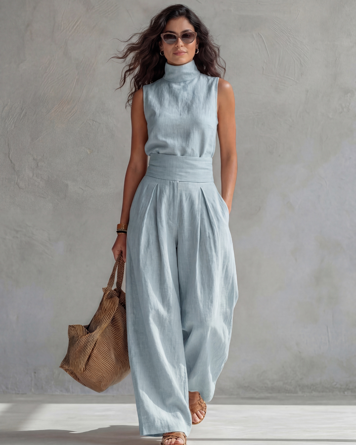 Maria | Conjunto de Calças Largas Elegantes e Top