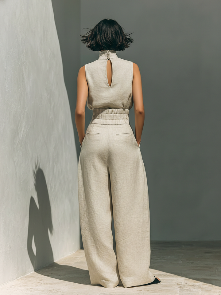 Maria | Conjunto de Calças Largas Elegantes e Top
