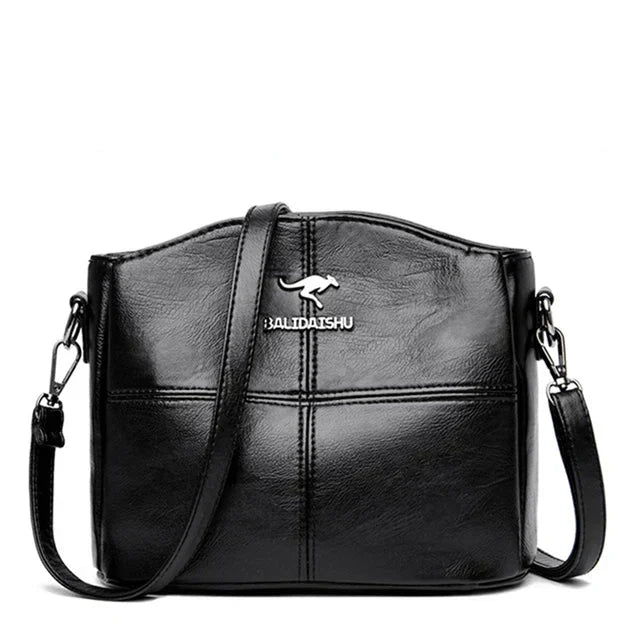 Elegante Bolsa Tote e Crossbody de Couro Bordado para Mulheres