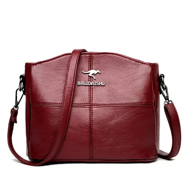 Elegante Bolsa Tote e Crossbody de Couro Bordado para Mulheres