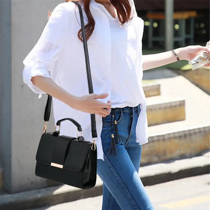 Bolso de Ombro Chic Retro para Mulheres - Couro PU de Alta Qualidade