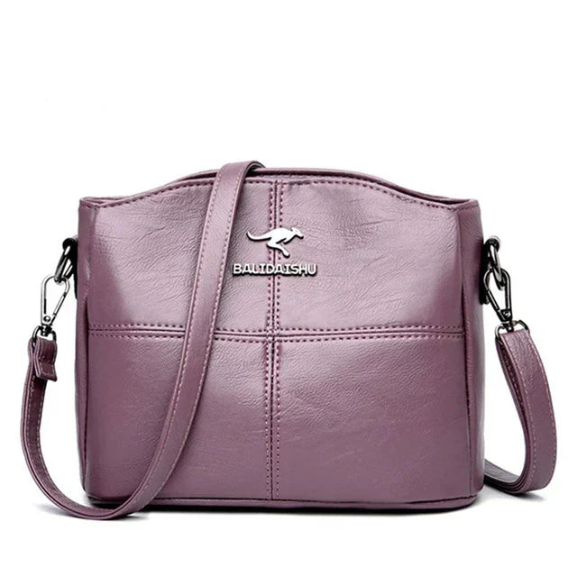 Elegante Bolsa Tote e Crossbody de Couro Bordado para Mulheres