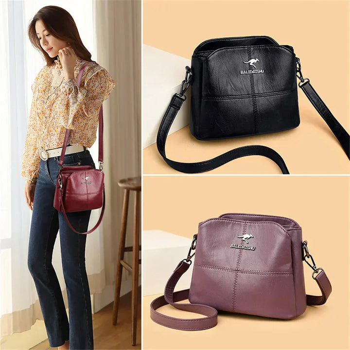 Elegante Bolsa Tote e Crossbody de Couro Bordado para Mulheres