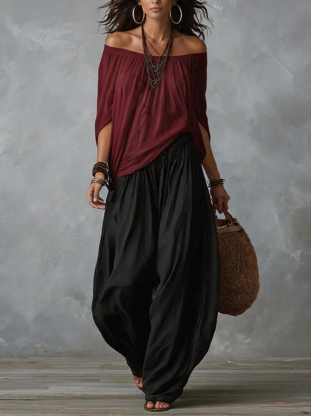 Camila | Conjunto Dois Peças Off-Shoulder Sem Esforço