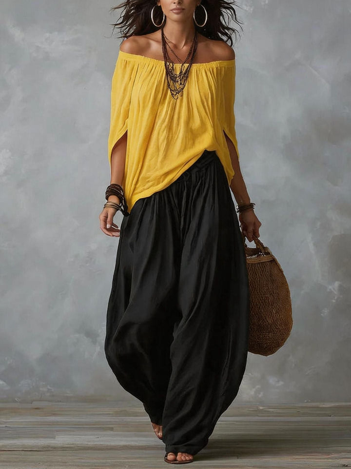 Camila | Conjunto Dois Peças Off-Shoulder Sem Esforço