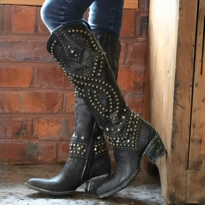 Rufa | Botas Ocasionais de Cano Alto com Studs