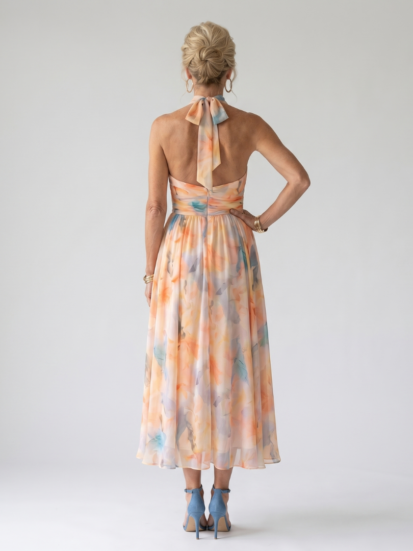 Elin | Vestido Midi com Halter Suave