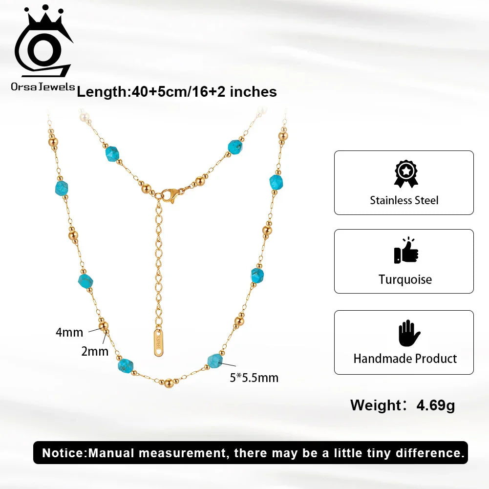 Colar e pulseira Choker Turquesa