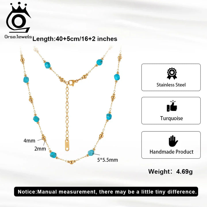 Colar e pulseira Choker Turquesa