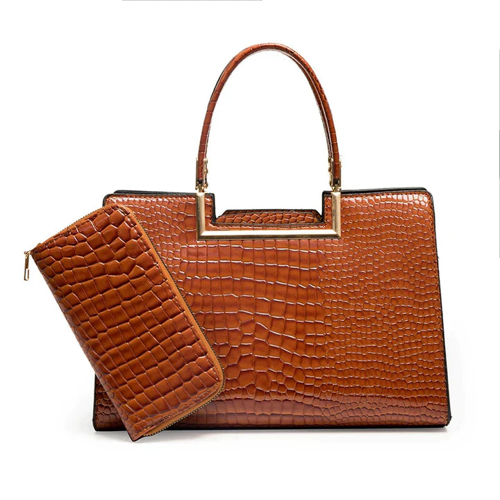 Conjunto de Bolsa e Carteira de Couro