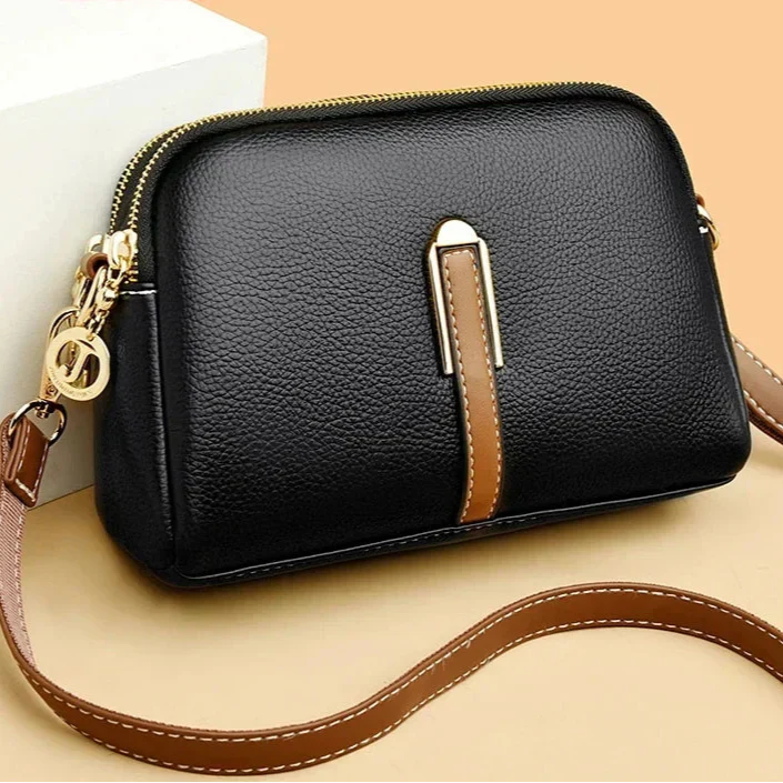 Bolsa de Ombro de Couro de Luxo para Mulheres