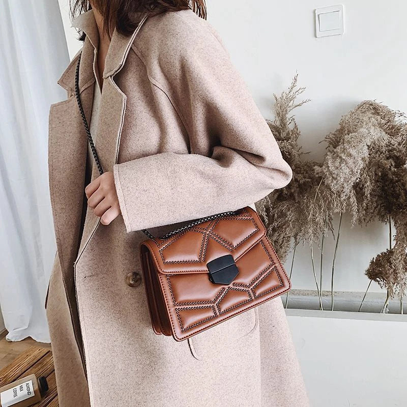 Bolso de Ombro Elegante - Moda em PU Couro