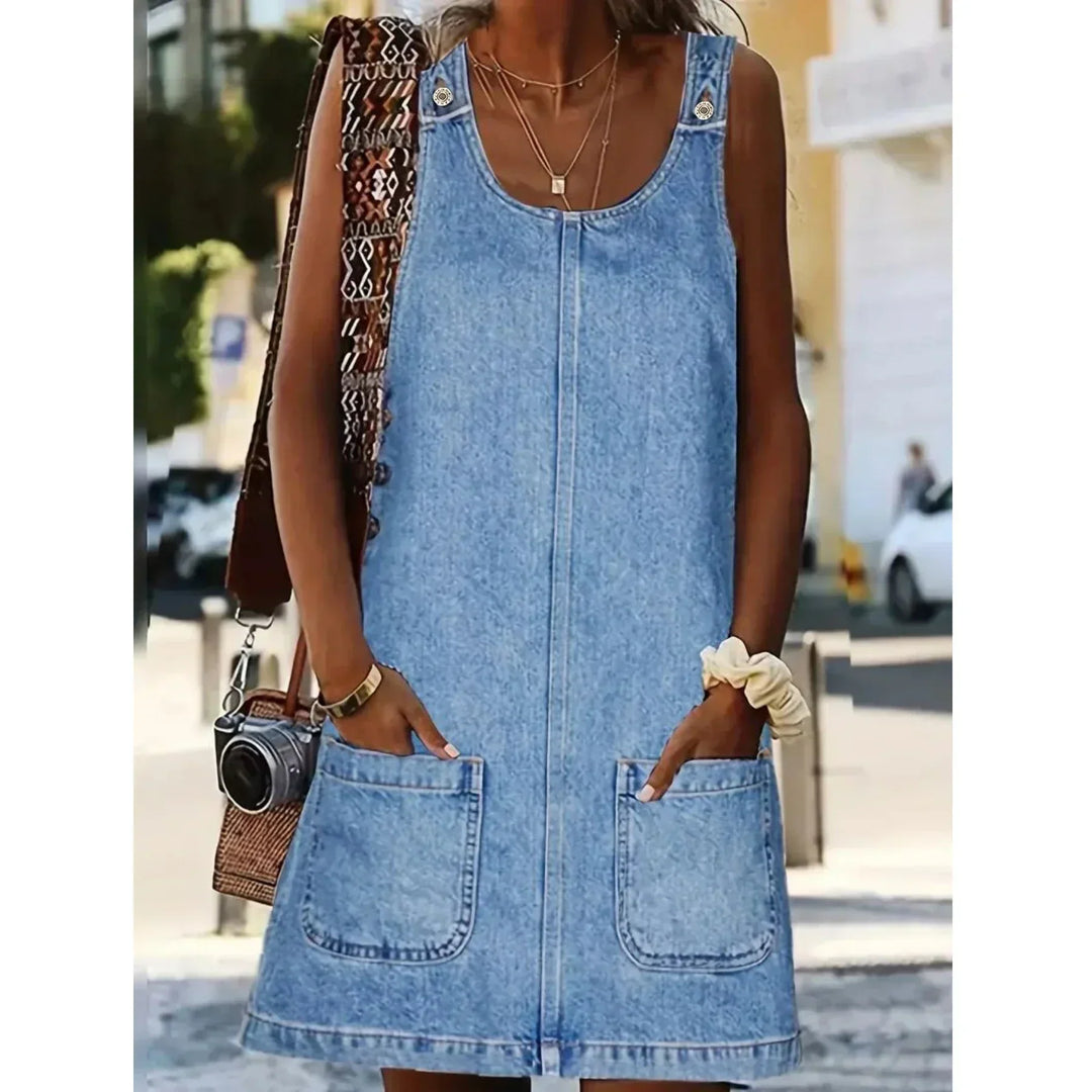 Saylor | Vestido Relaxado em Look Denim