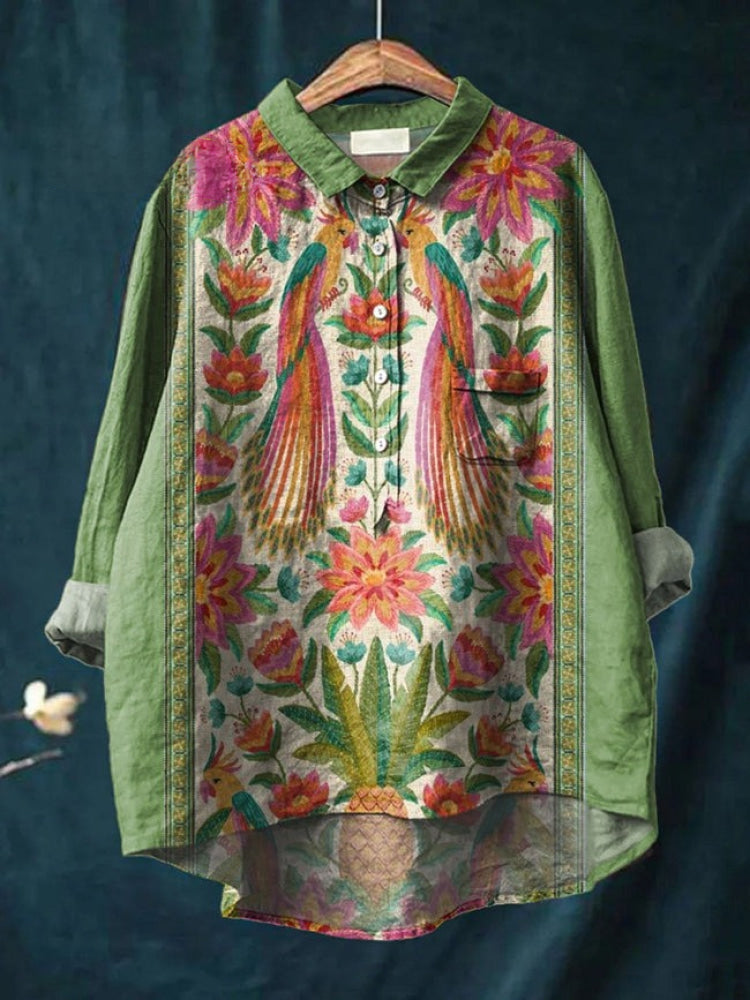 Lina | Camisa Bordada Floral Viva