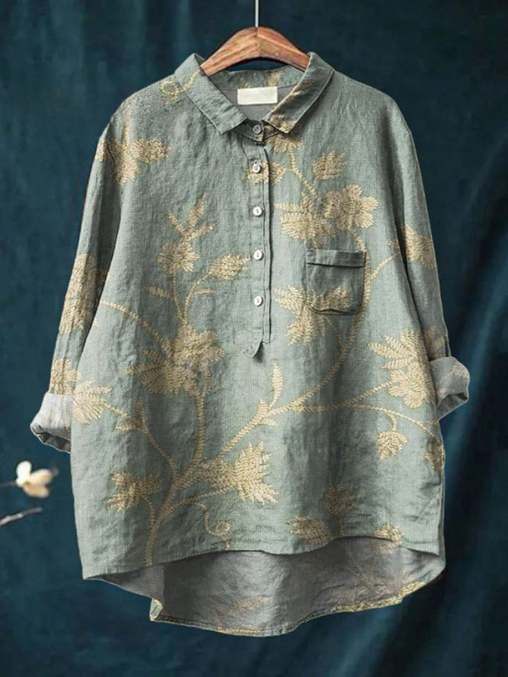 Lina | Camisa Bordada Floral Viva