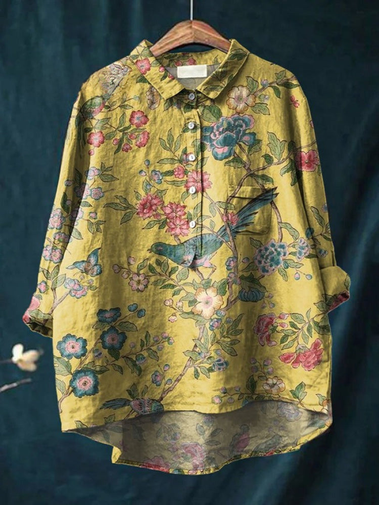 Lina | Camisa Bordada Floral Viva
