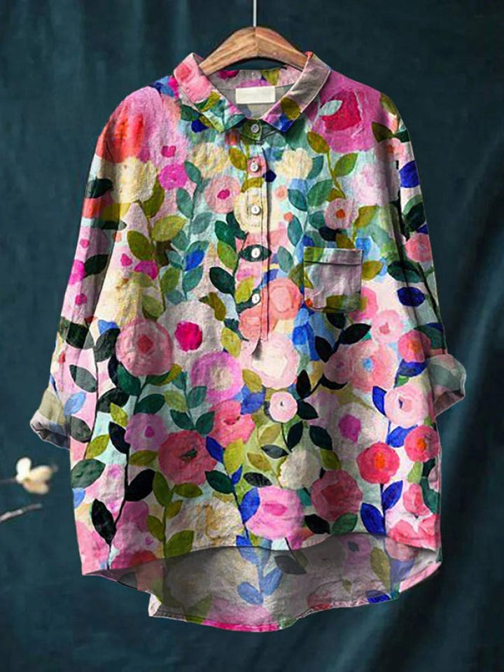 Lina | Camisa Bordada Floral Viva