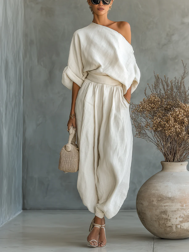 Ariadna™ | Conjunto de Duas Peças com Design Off-the-Shoulder