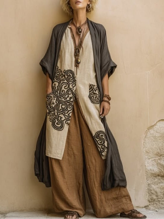 Zara- Conjunto de três peças com padrão tribal