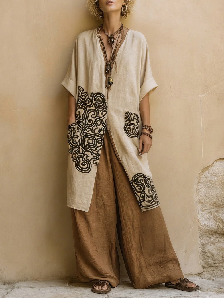 Zara- Conjunto de três peças com padrão tribal