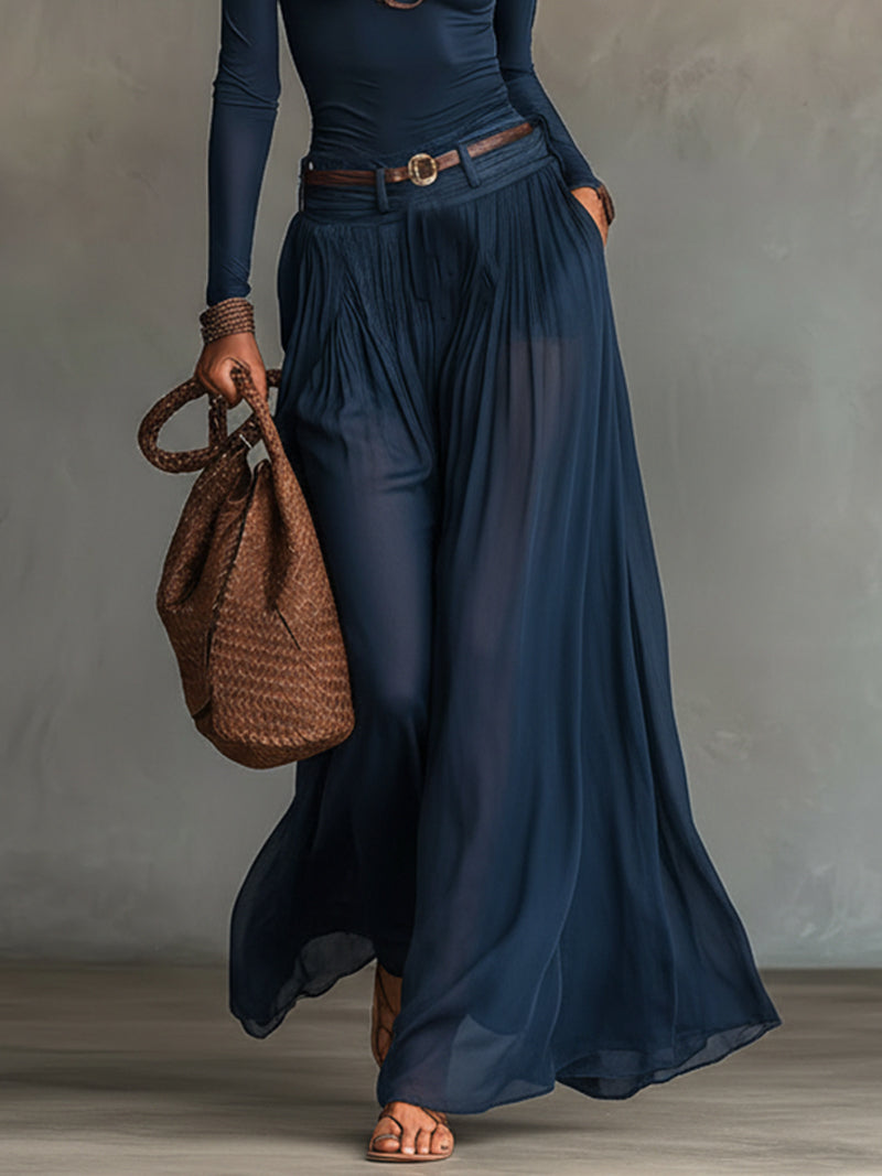 Conjunto de Top Assimétrico Celeste e Saia de Tule
