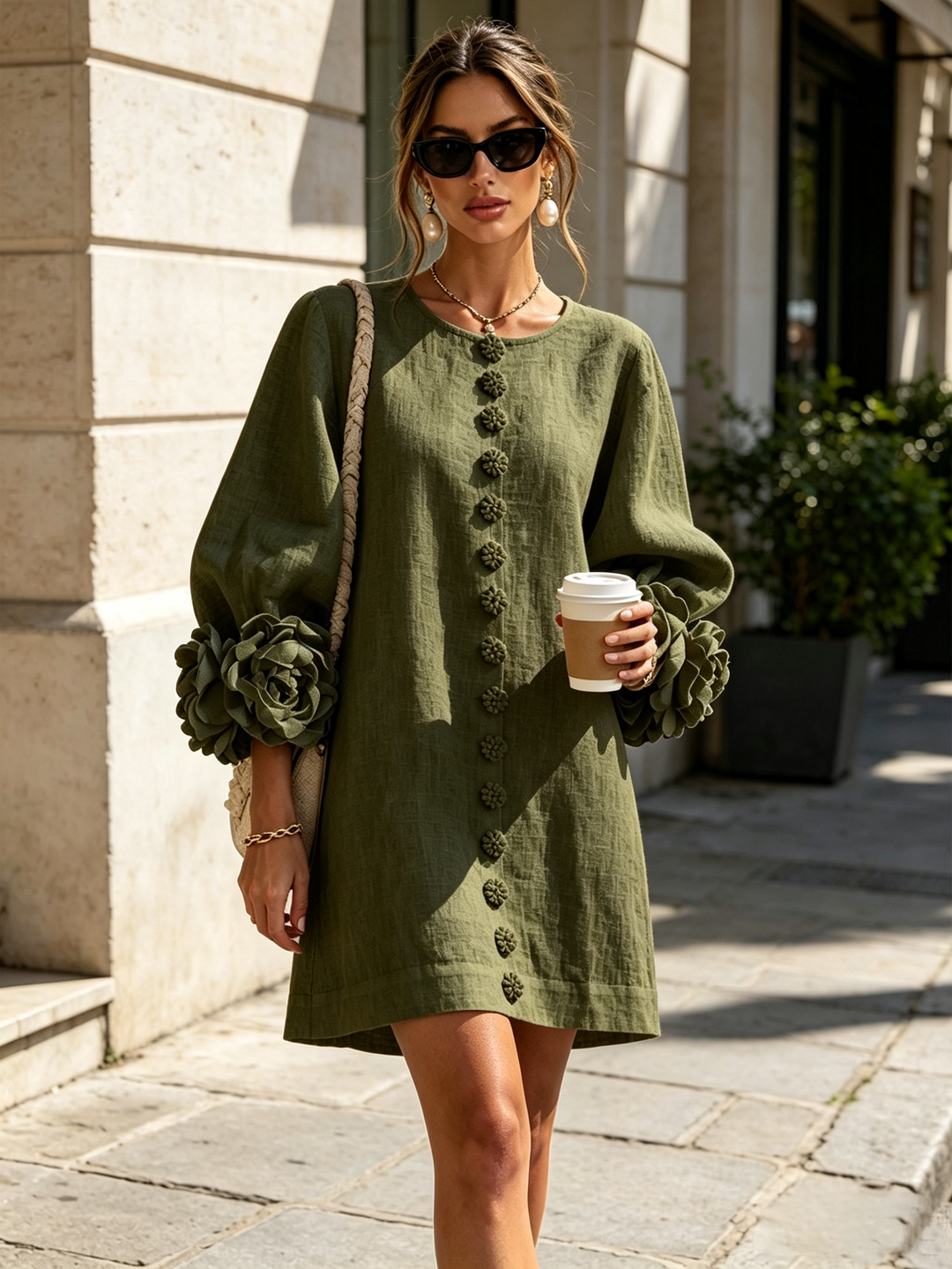 Florença | Vestido Mini Floral com Botões