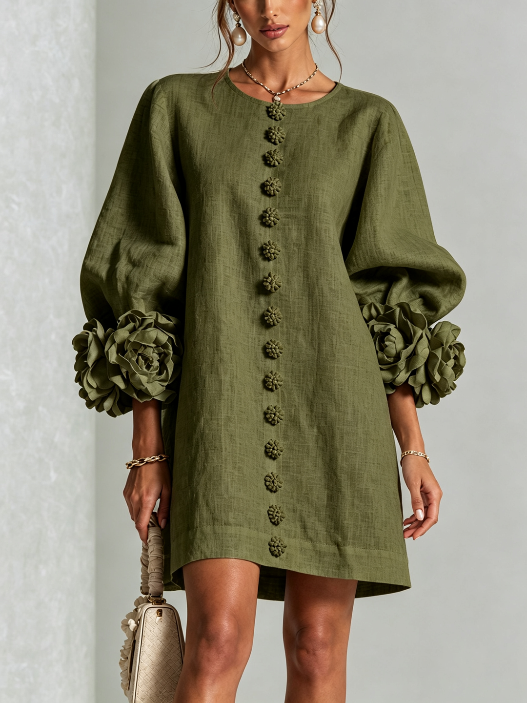 Florença | Vestido Mini Floral com Botões