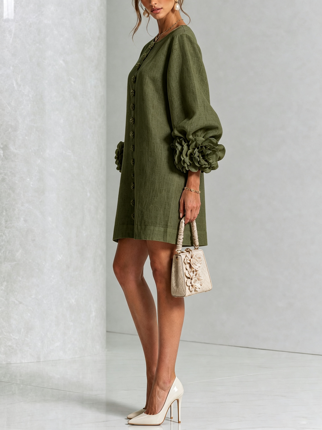 Florença | Vestido Mini Floral com Botões