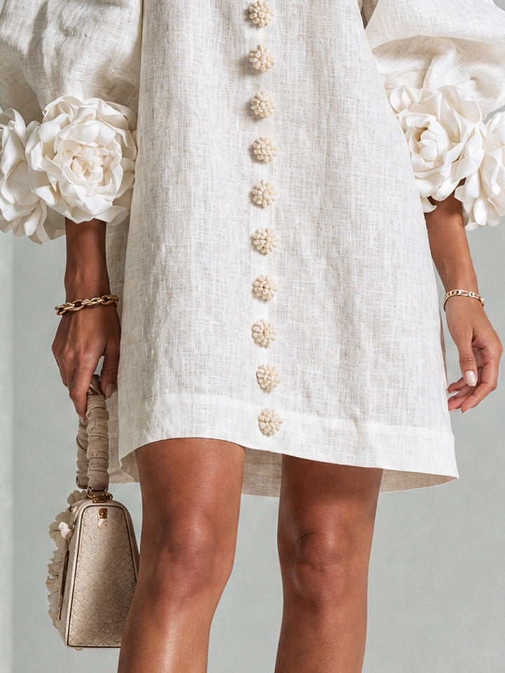Florença | Vestido Mini Floral com Botões