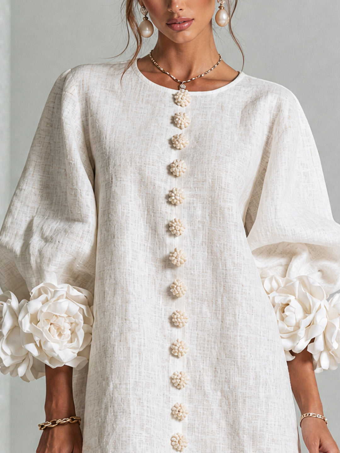 Florença | Vestido Mini Floral com Botões