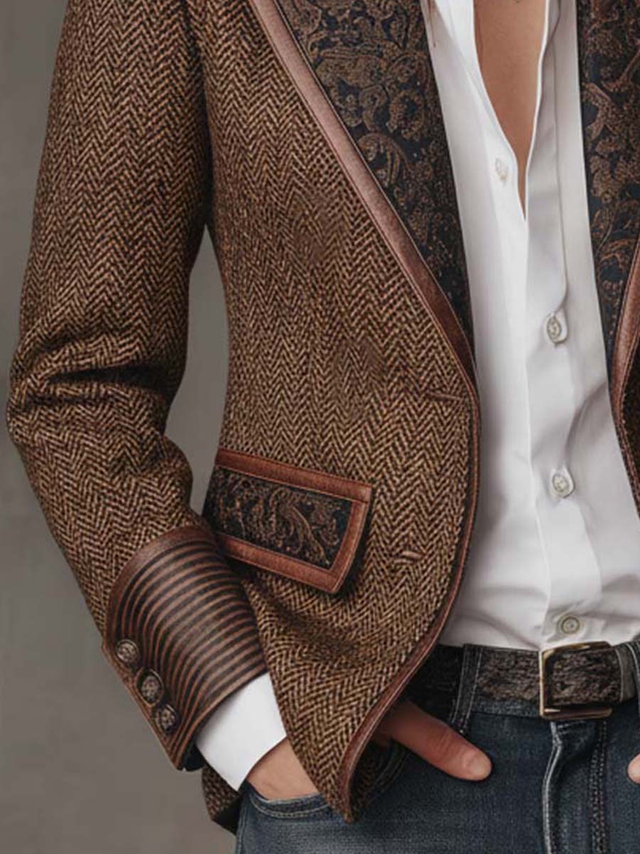 Rosaline | Blazer em Padrão Chevron