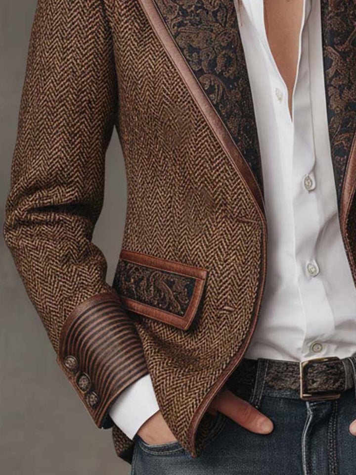 Rosaline | Blazer em Padrão Chevron
