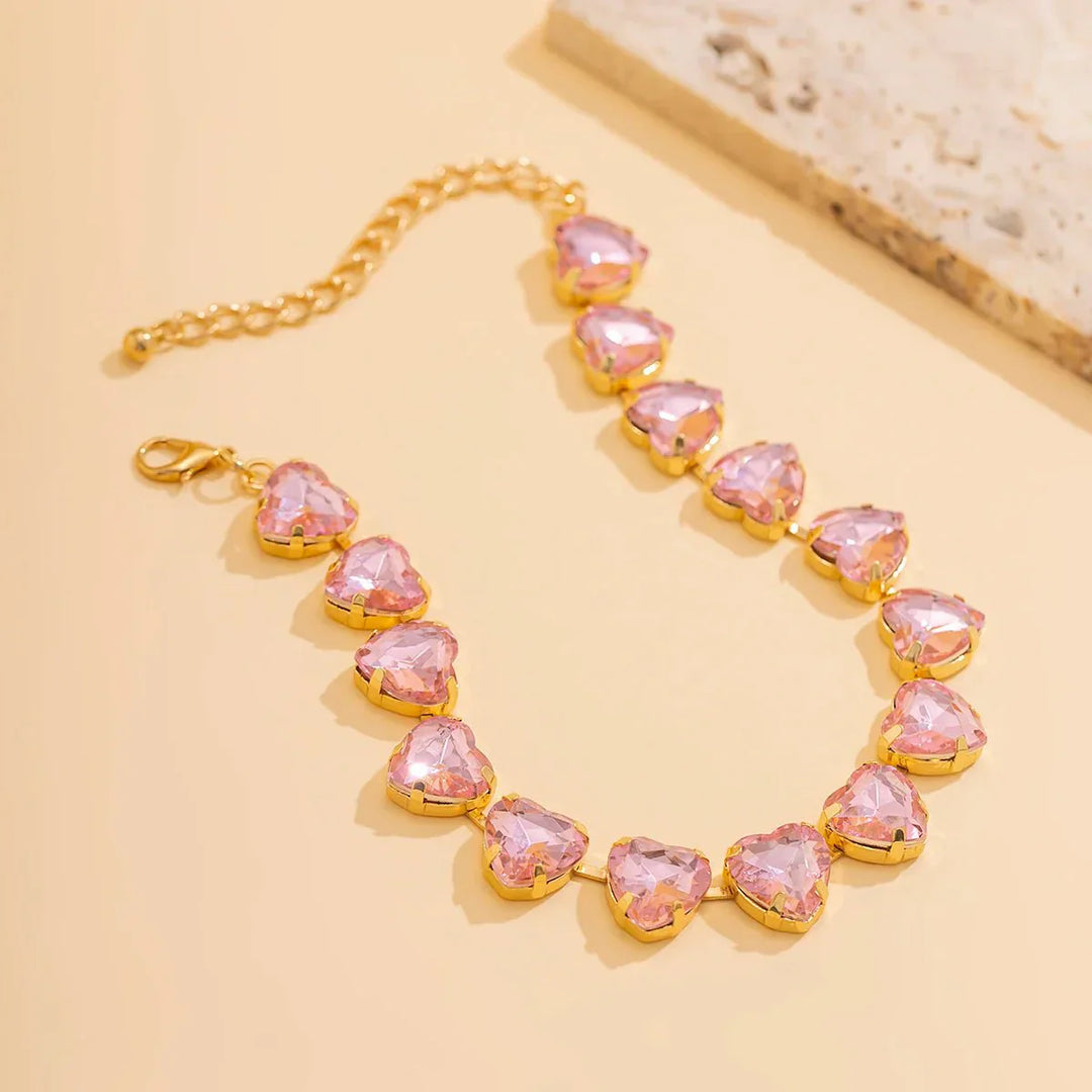 Colar Choker Coração de Cristal