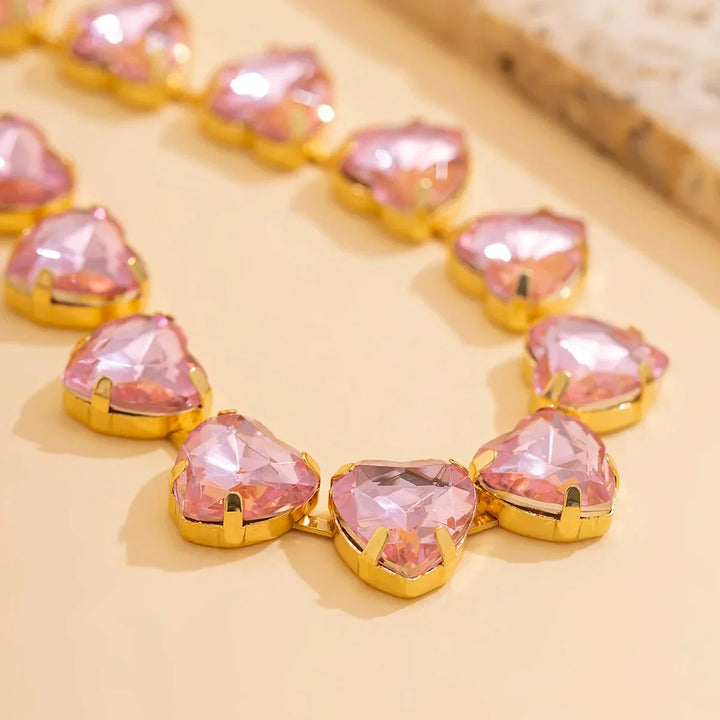 Colar Choker Coração de Cristal