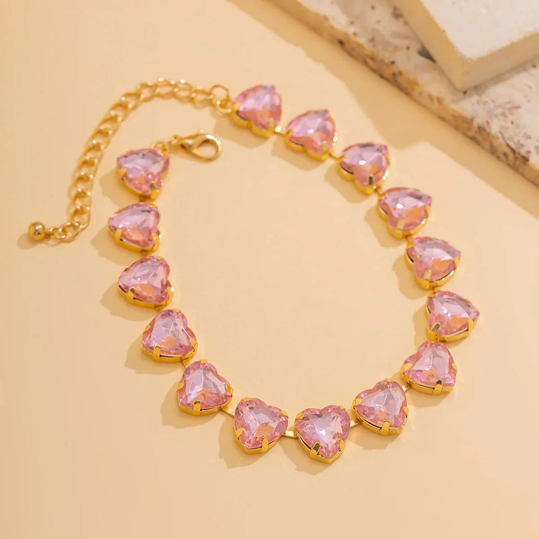 Colar Choker Coração de Cristal