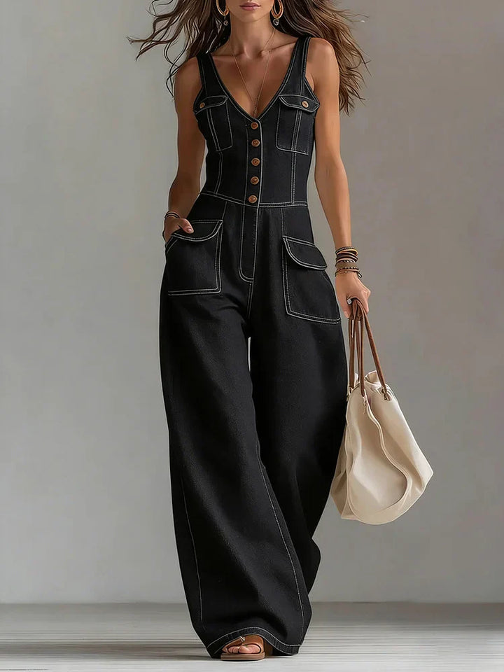 Sophie | Macacão de Denim Casual Largo