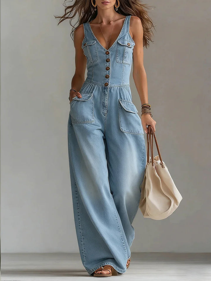Sophie | Macacão de Denim Casual Largo