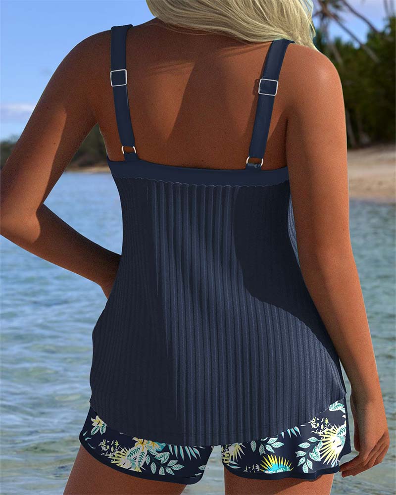 Bloom | Tankini às riscas com calções de praia