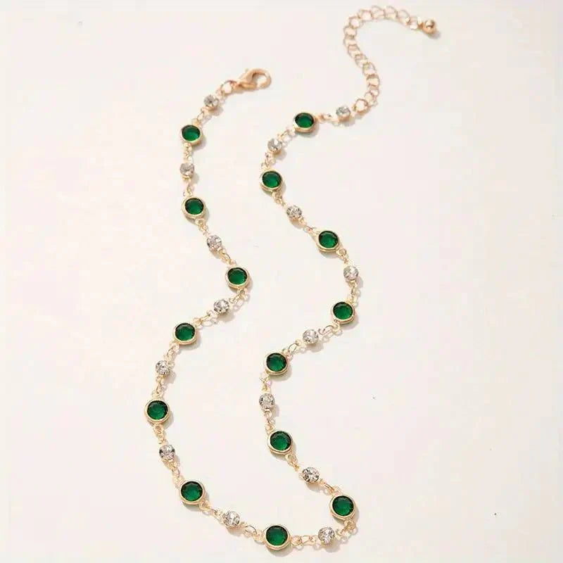 Colar Choker com Esmeraldas e Diamantes