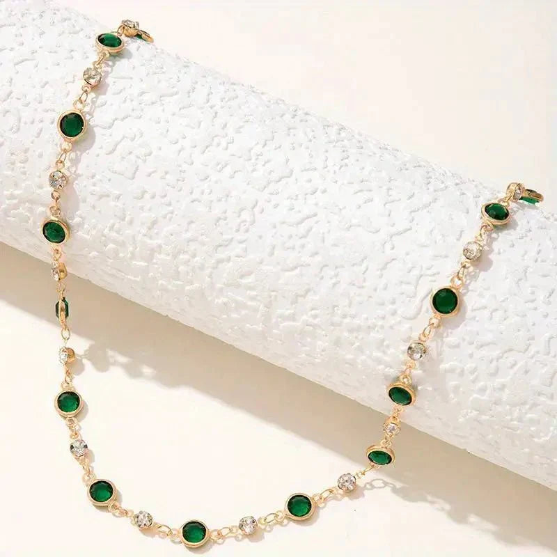 Colar Choker com Esmeraldas e Diamantes