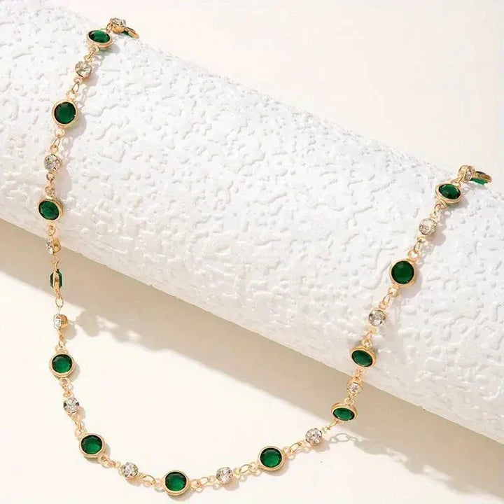 Colar Choker com Esmeraldas e Diamantes