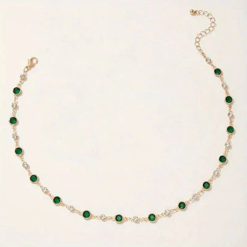 Colar Choker com Esmeraldas e Diamantes