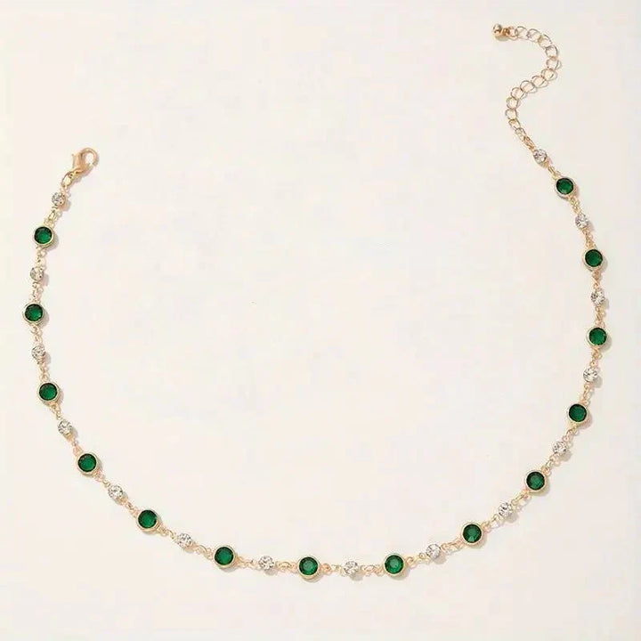 Colar Choker com Esmeraldas e Diamantes